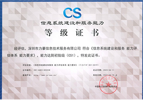 CS信息系統(tǒng)建設(shè)和服務(wù)能力證書